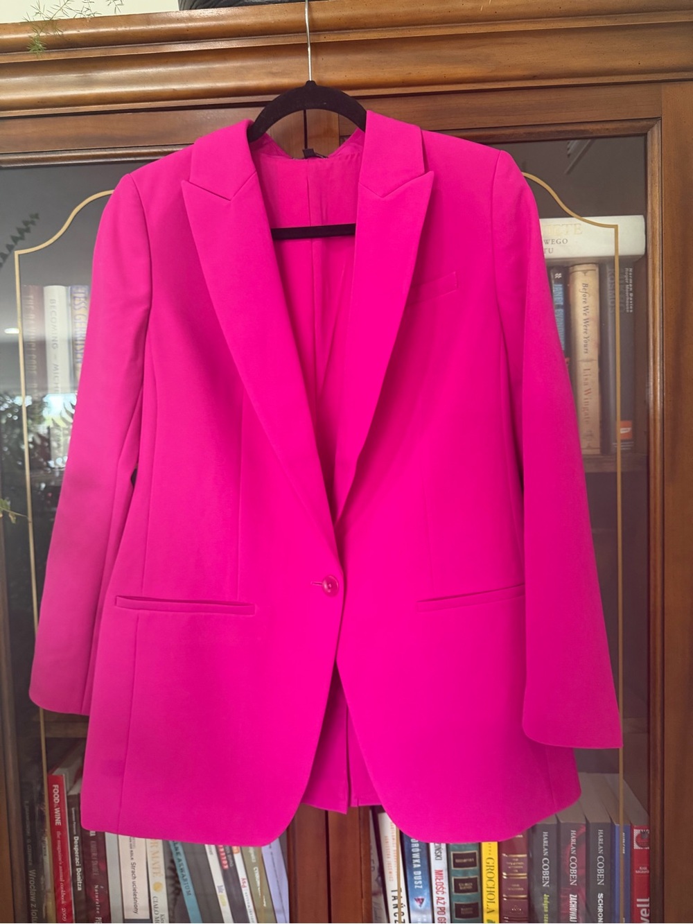 Express Women's Bright Pink Single-Button Blazer